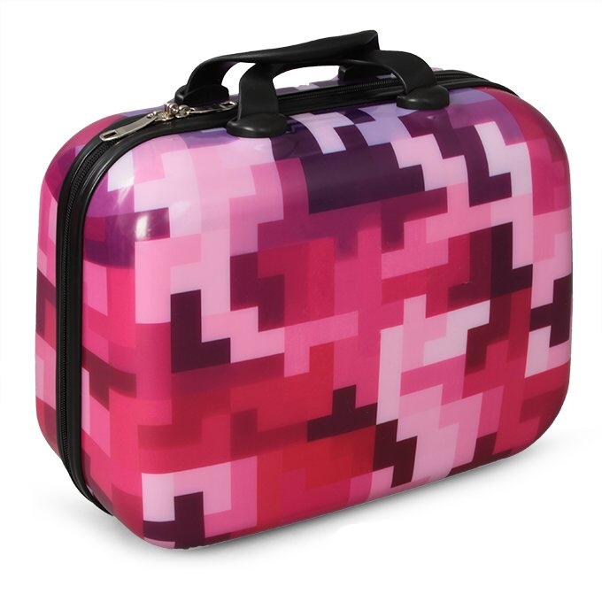 Kufr příruční menší pink tetris 32 x 14 x 24 cm