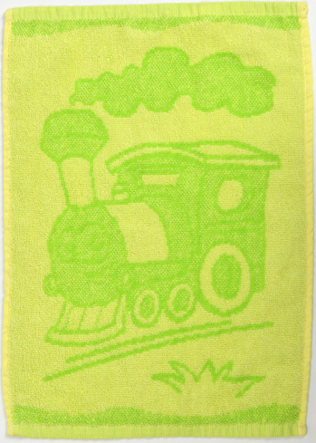Fotografie Dětský ručník Train green 30x50 cm zelený