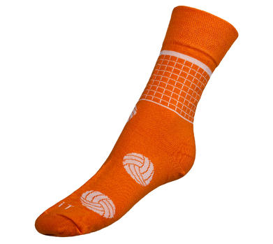 Ponožky Volejbal 35-38 oranžová, bílá