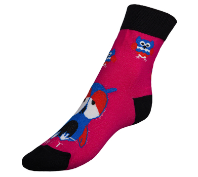 Ponožky Sova magenta 35-38 růžová