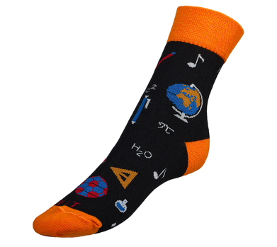 Ponožky Učitel 43-46 černá, oranžová