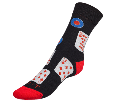 Ponožky Karty 43-46 černá, červená