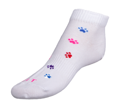 Fotografie Ponožky nízké Tlapky barevné 43-46 bílá
