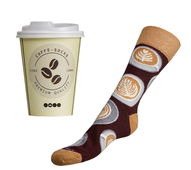 Ponožky Káva v dárkovém balení 38-41 hnědá, béžová