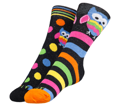 Ponožky dětské Sova 30-34 černá, růžová, modrá, zelená, žlutá