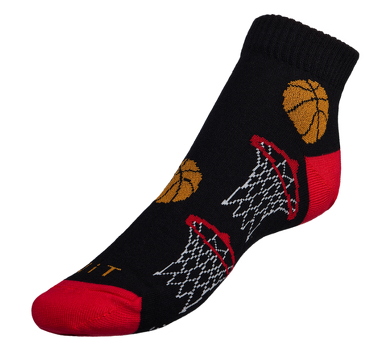 Fotografie Ponožky nízké Basketbal 35-38 černá, červená