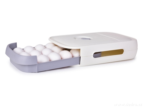 Samospádový box na vajíčka VEJCOPÁD, na 18 ks vajec bílý