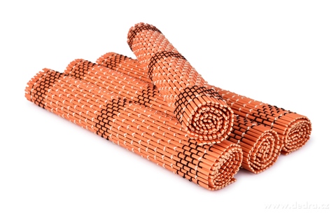 4 ks bambusové prostírání GoEco 44 x 30 cm, oranžové  - zobrazit detaily