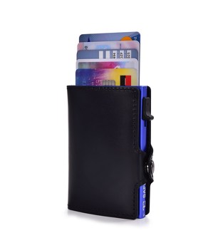 FC SAFE kožená peněženka pro ochranu platebních karet black blue