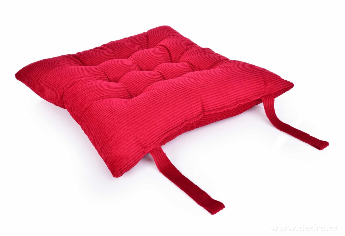 Sedák na židle prošívaný manšestr polstrovaný červený