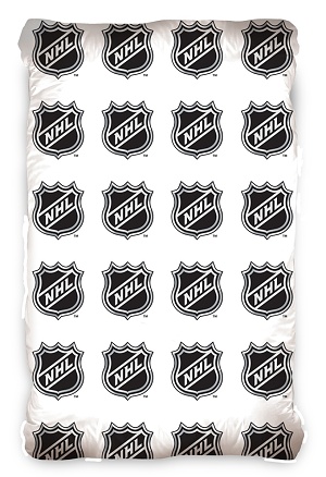 Fotografie Prostěradlo NHL Logo White 90x200 cm