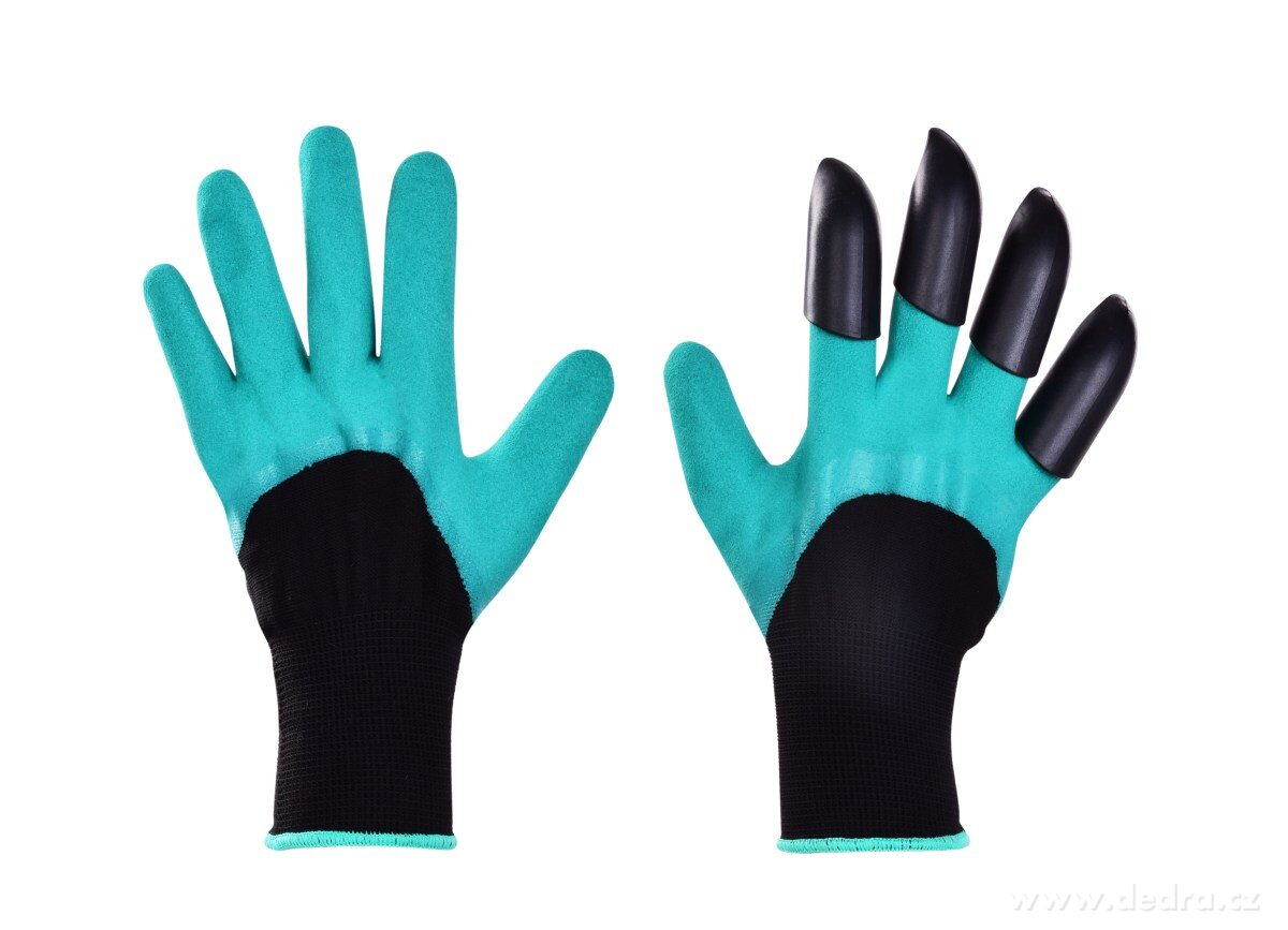 HRABAVICE, pracovní rukavice se 4 DRÁPY z pevného plastu délka cca 23 cm - zobrazit detaily